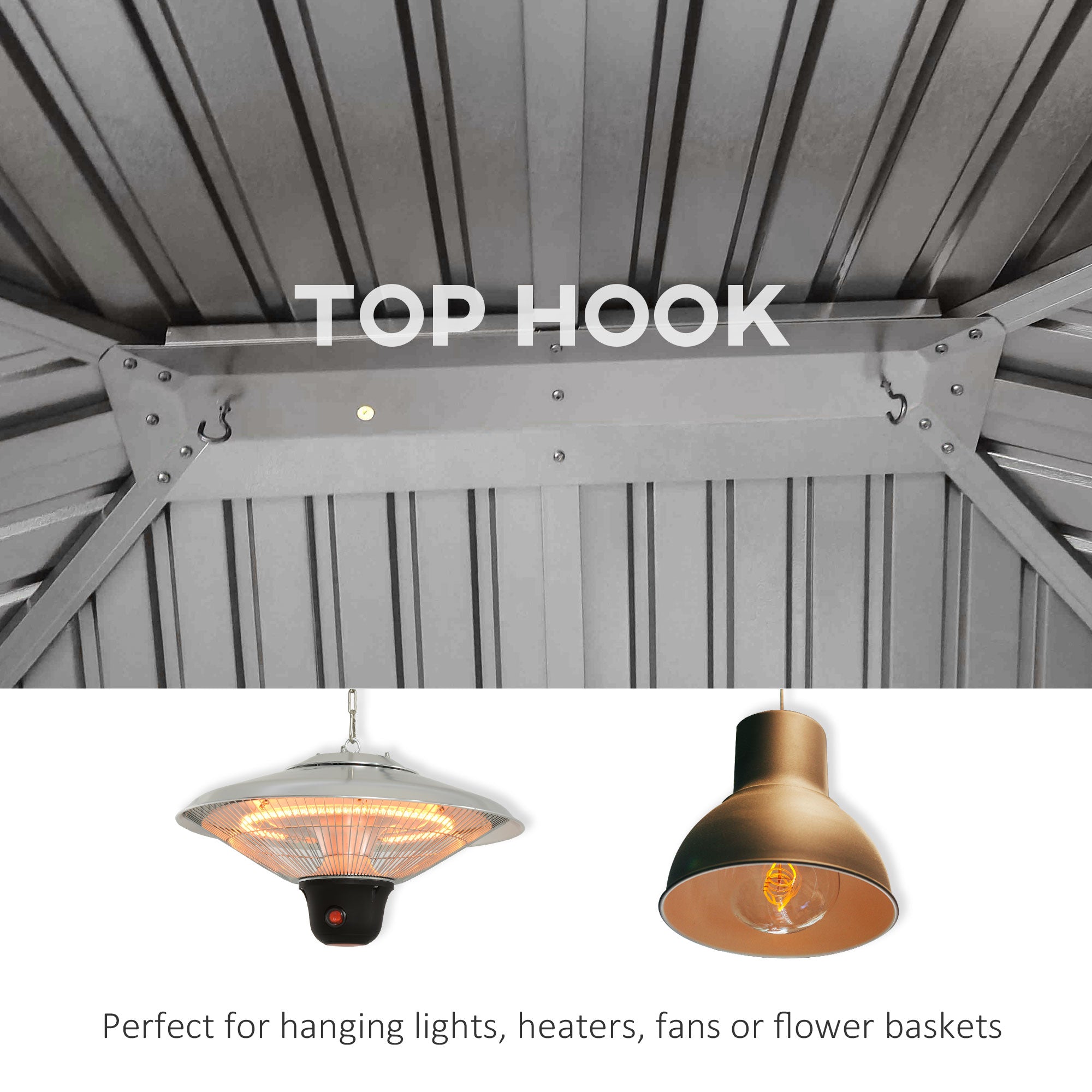 3.6 x 3m Aluminium Frame Hardtop Gazebo, with Accessories