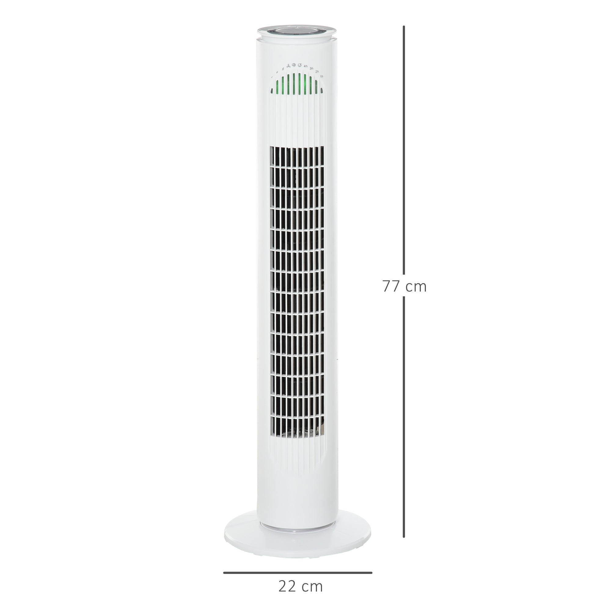 30'' Freestanding Tower Fan, 3 Speed 3 Mode, 10h Timer, 70 Degree Oscillation, LED Light, 5M Remote Controller, White