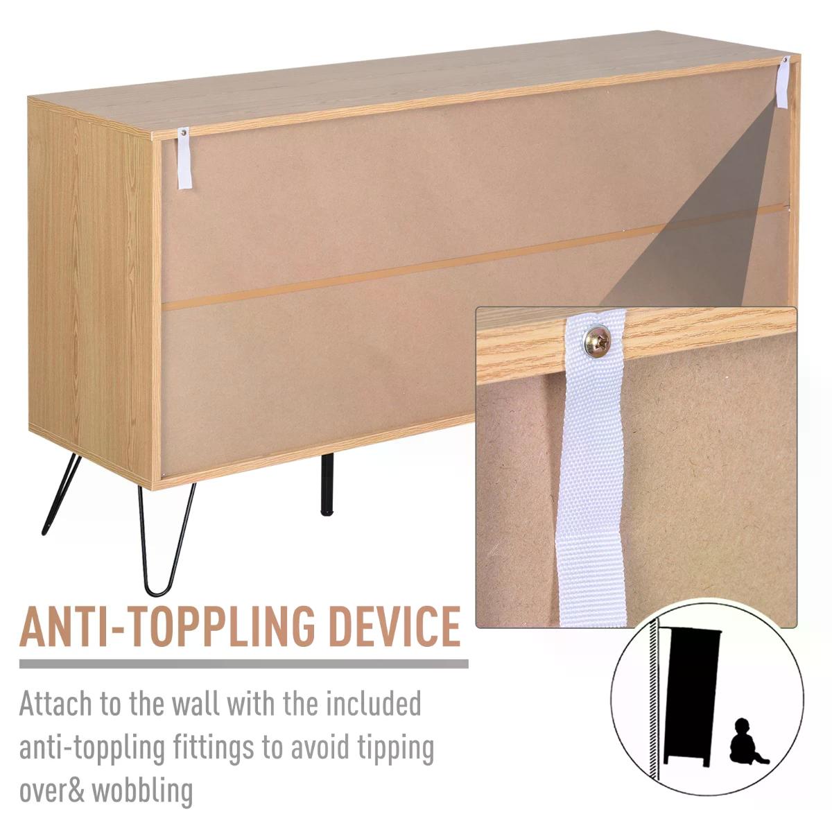 Particle Board 5-Compartment Elevated Storage Unit Black/White