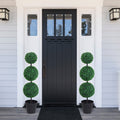 Set of 2 Artificial Boxwood Ball Topiary Trees 112cm - Green