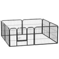Steel 8 Panel Dog PlayPen for Small Dogs - Black