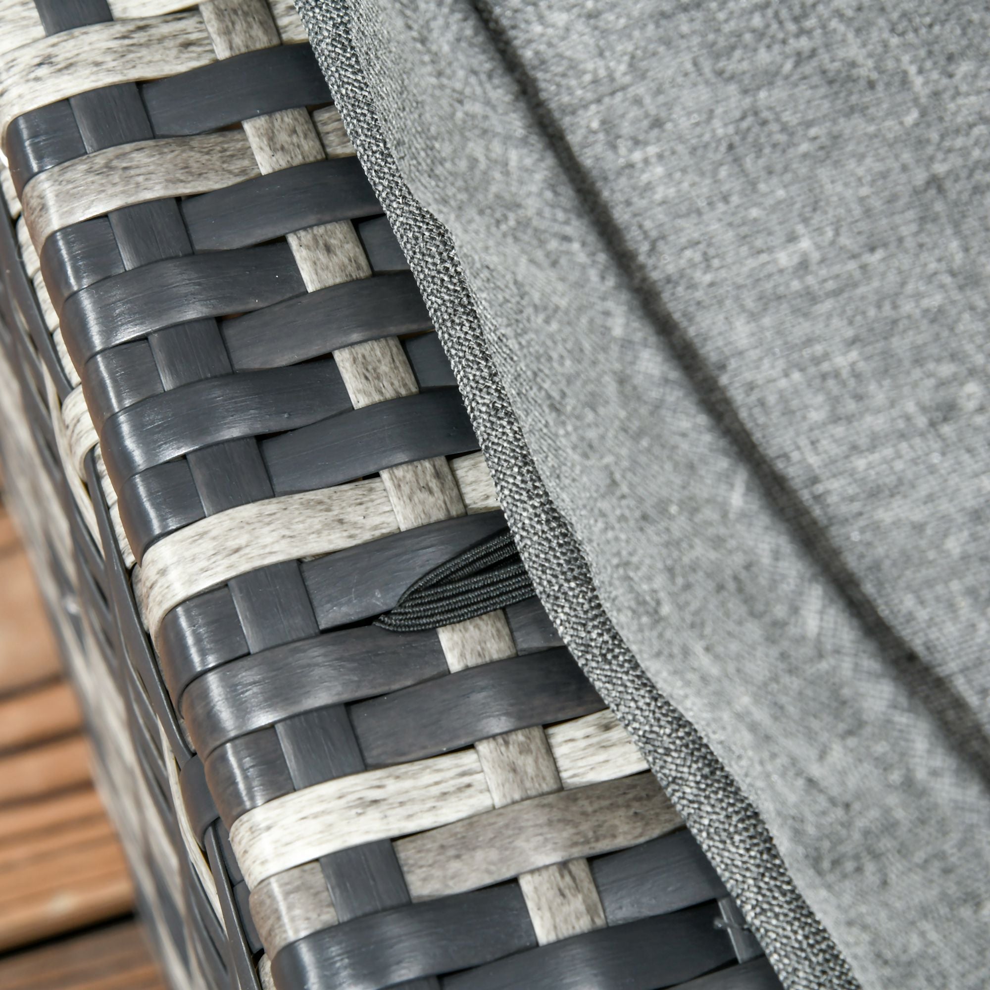 6 Piece 8-Seater Rattan Garden Sofa Set with Cushioned Loveseats, Footstools & Table - Grey