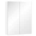 Wall Mounted Bathroom Mirror Cabinet with Adjustable Shelves - White