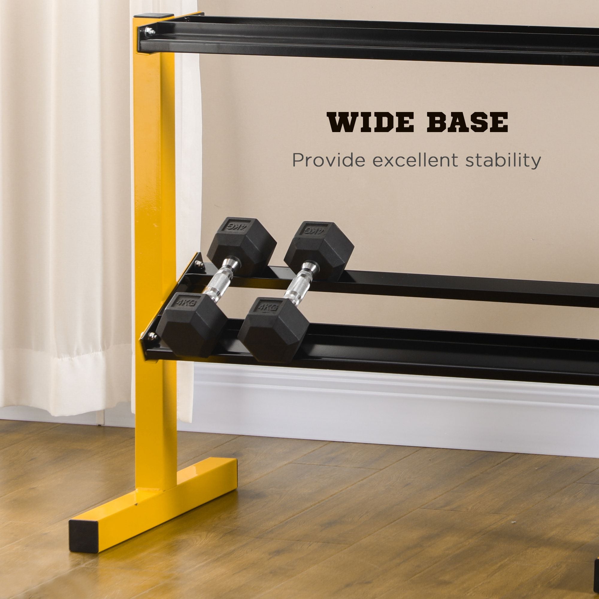Dumbbell Rack Stand, 2-Tier Weight Storage Organizer, Stable Dumbbell Holder for Home Gym