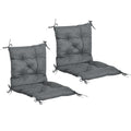 Set of 2 Outdoor Seat Cushions with Backrest, Water Resistant - Grey