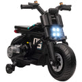 Kids Electric Motorbike with Siren, Horn, Headlights & Training Wheels for Ages 3-5 Years - Black