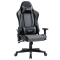 Ergonomic Racing Style Gaming Chair with Adjustable Height, Recliner & Lumbar Support - Grey