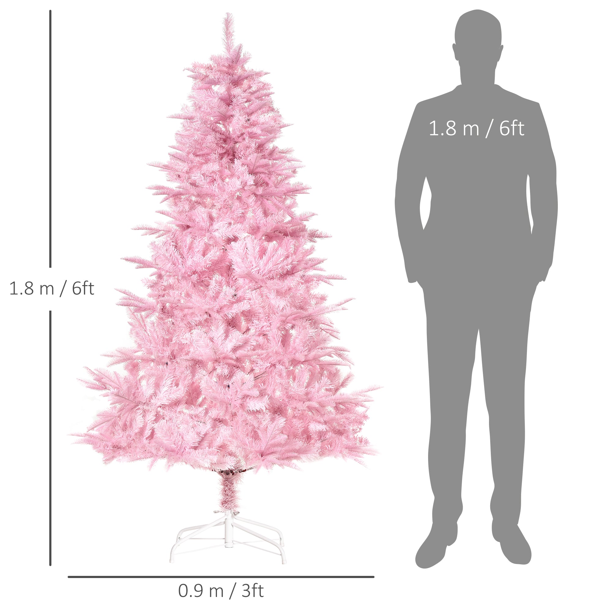 6FT Pop-up Artificial Christmas Tree Holiday Xmas Holiday Tree Decoration with Automatic Open for Home Party, Pink