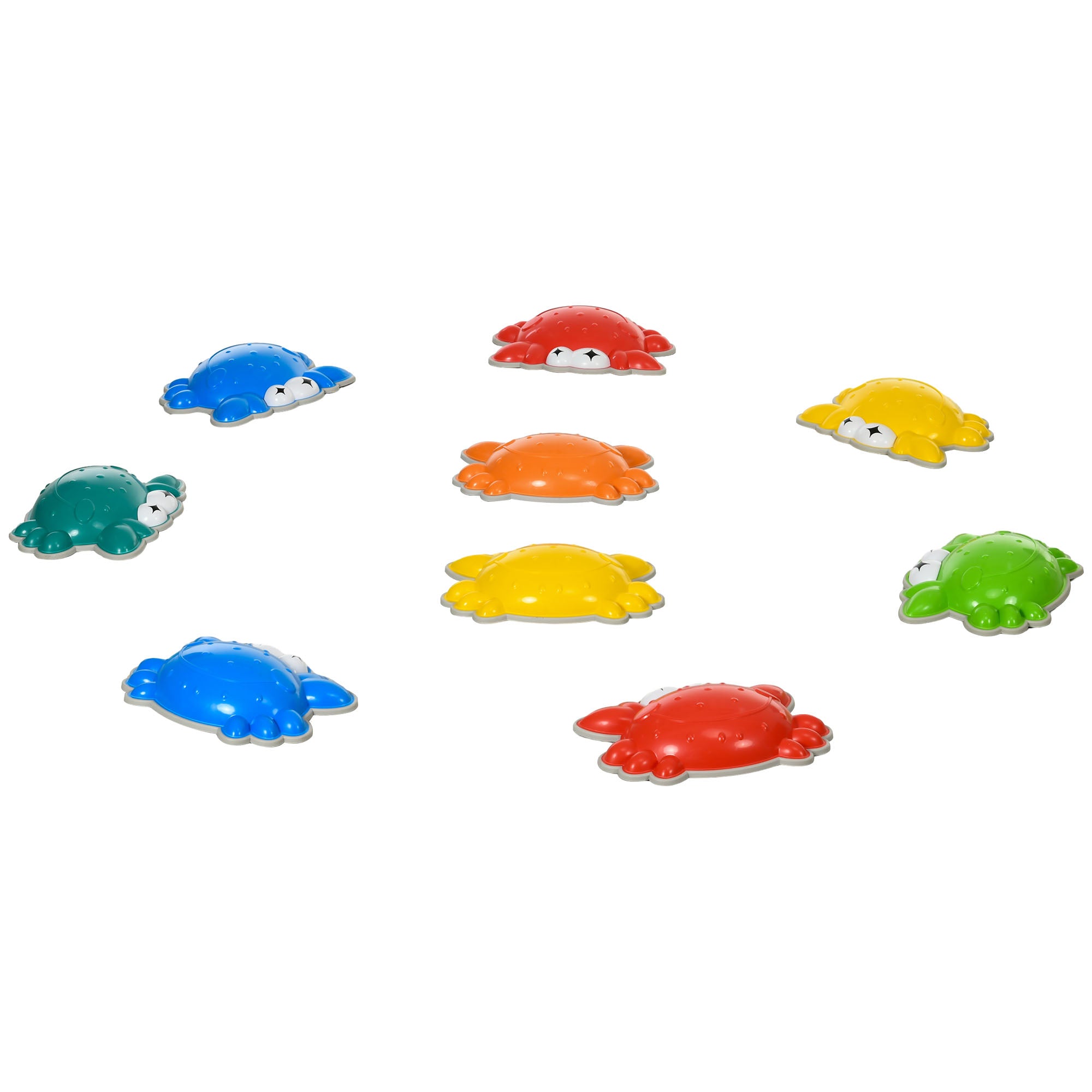 9PCs Kids Stepping Stones with TPE Anti-slip Edge, Crab-shaped Balance River Stones, Obstacle Courses, Stackable