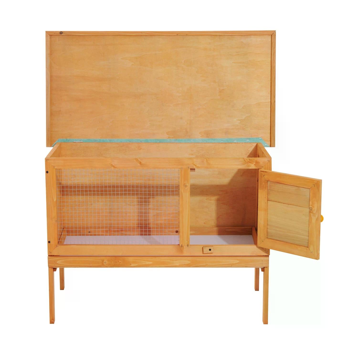 Rabbit Hutch,90Lx45Wx65H cm-Fir Wood