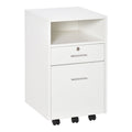 Mobile Lockable File Cabinet with Wheels 39.5x40x60cm for Office & Home - White
