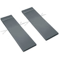 Set of 2 Replacement Sun Lounger Cushions for Rattan Furniture 196 x 55 cm - Dark Grey