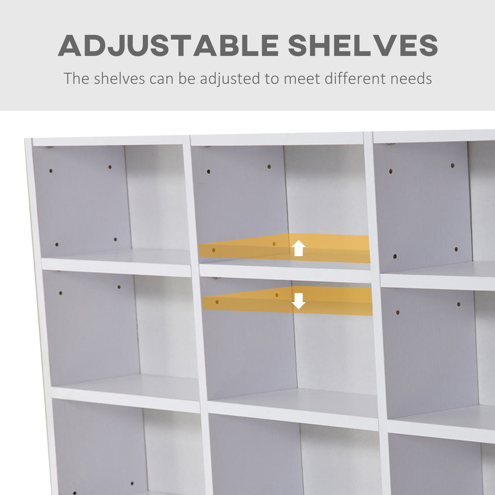 CD / DVD Storage Shelf Storage Unit for 1116 CDs Height-Adjustable Compartments 102 x 24 x 195 cm White