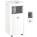 9000 BTU 4-in-1 Portable Mobile Air Conditioner with Remote, LED, Timer & Auto Shut-Off - White/Black
