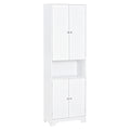 Freestanding 6-Tier Bathroom Storage Cabinet MDF Slimline Design - White