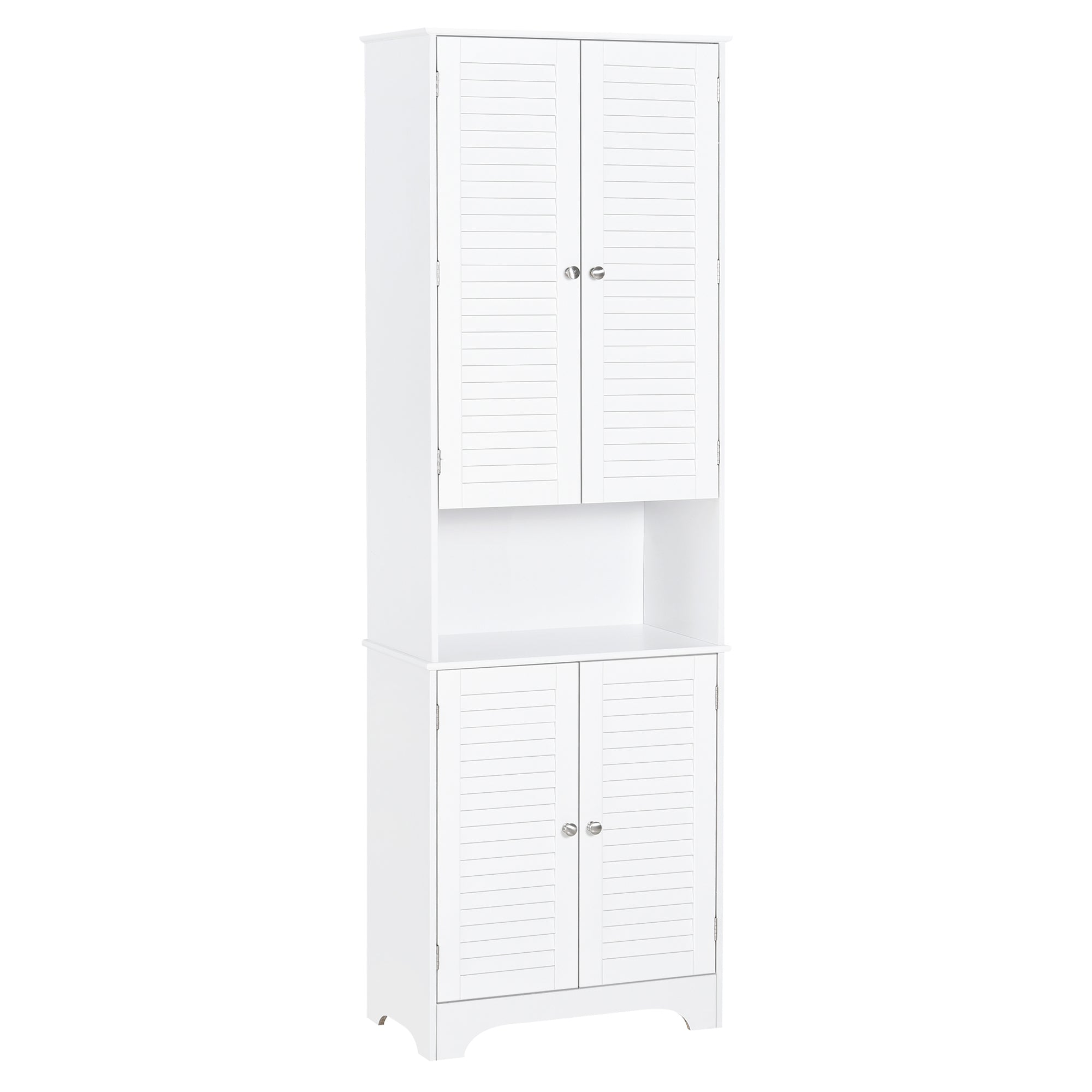 MDF Freestanding 6-Tier Bathroom Storage Cabinet White