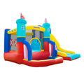 4 in 1 Kids Large Sailboat Bounce Castle Inflatable Slide Trampoline Water Pool Climbing Wall 3-8 Years - Red Yellow Blue