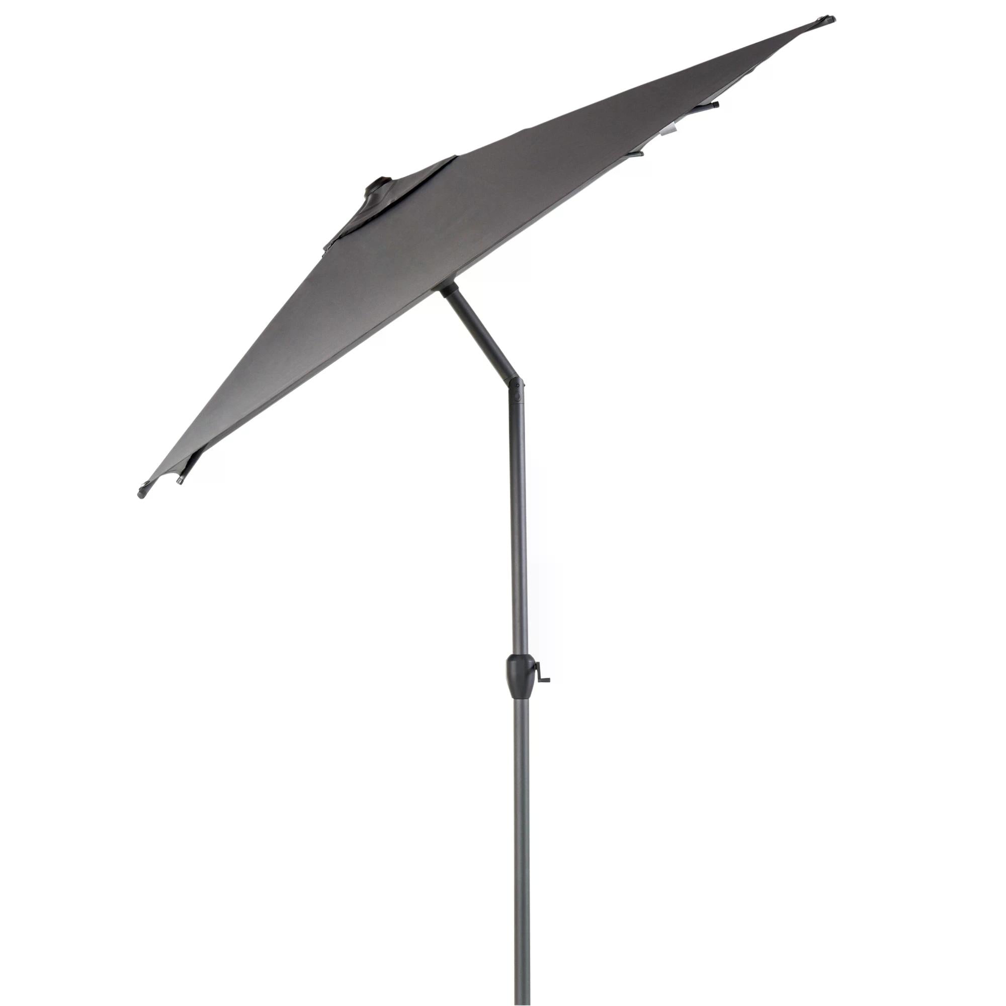 3 x 2m Garden Parasol Patio Sun Umbrella Canopy Rectangular Sun Shade Aluminium Crank Tilt Mechanism, Dark Grey