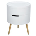 3-Part Side Coffee Table with Detachable Tray and Rotated Opening Storage Organiser - White