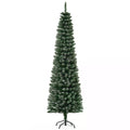 6 FT Snow-Dipped Artificial Pencil Christmas Tree with Foldable Stand - Green