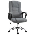 High Back Office Chair with Adjustable Height, Tilt & 360° Swivel - Deep Grey Linen