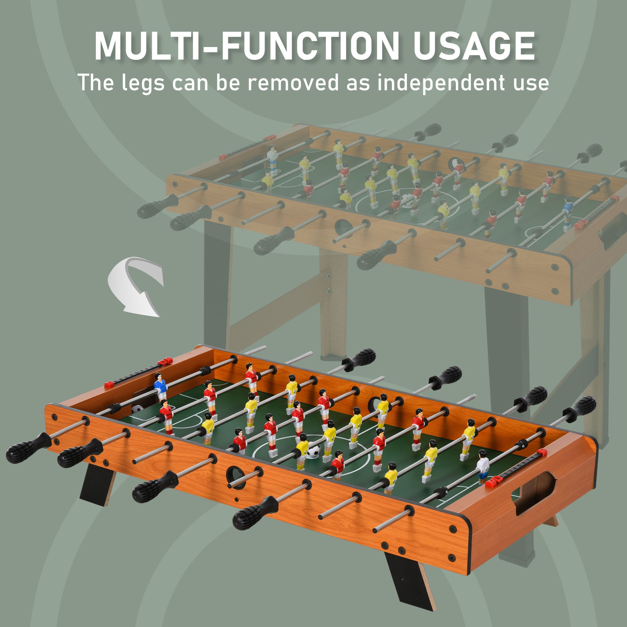 Soozier Foosball Table Heavy Duty 84.5cm for Arcades, Pub, Game Room, 8 Rods, 2 Balls