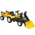 Kids Pedal Go Kart Excavator with Detachable Trailer - Yellow
