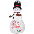 8ft Inflatable Christmas Snowman LED Yard Display with Black Hat and Red Scotch Scarf - White