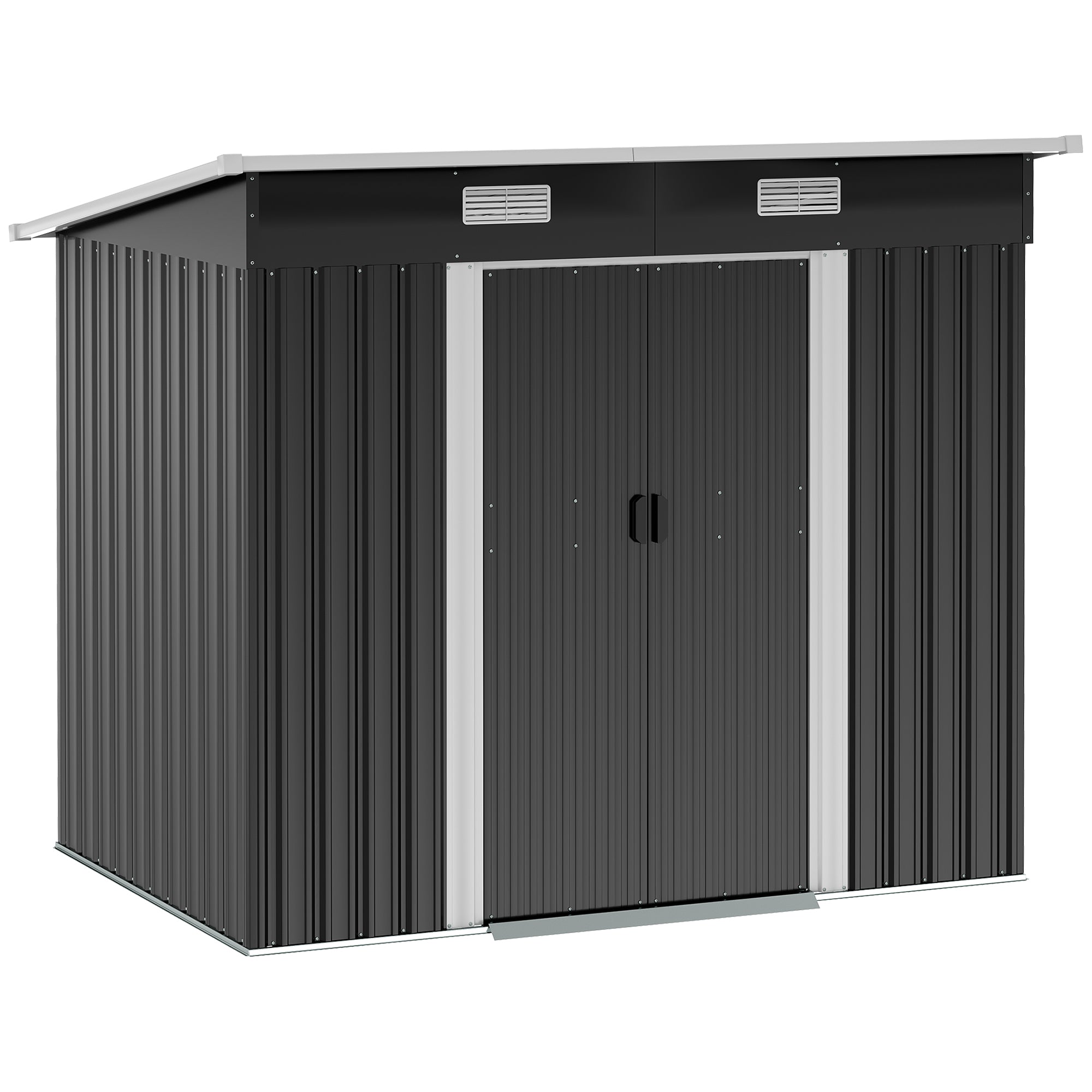 6.8 x 4.3ft Outdoor Garden Storage Shed, Tool Storage Box for Backyard, Patio and Lawn, Black