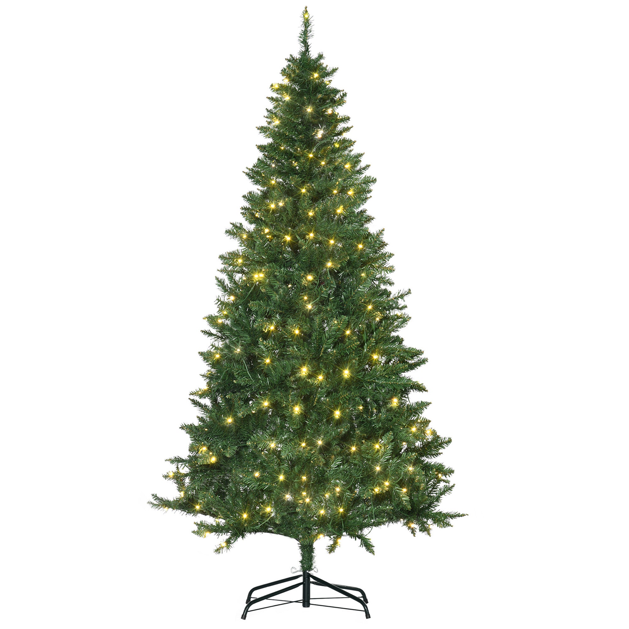 6ft Prelit Christmas Tree Artificial Tree Warm White LED Light Holiday Home Xmas Decoration, Green