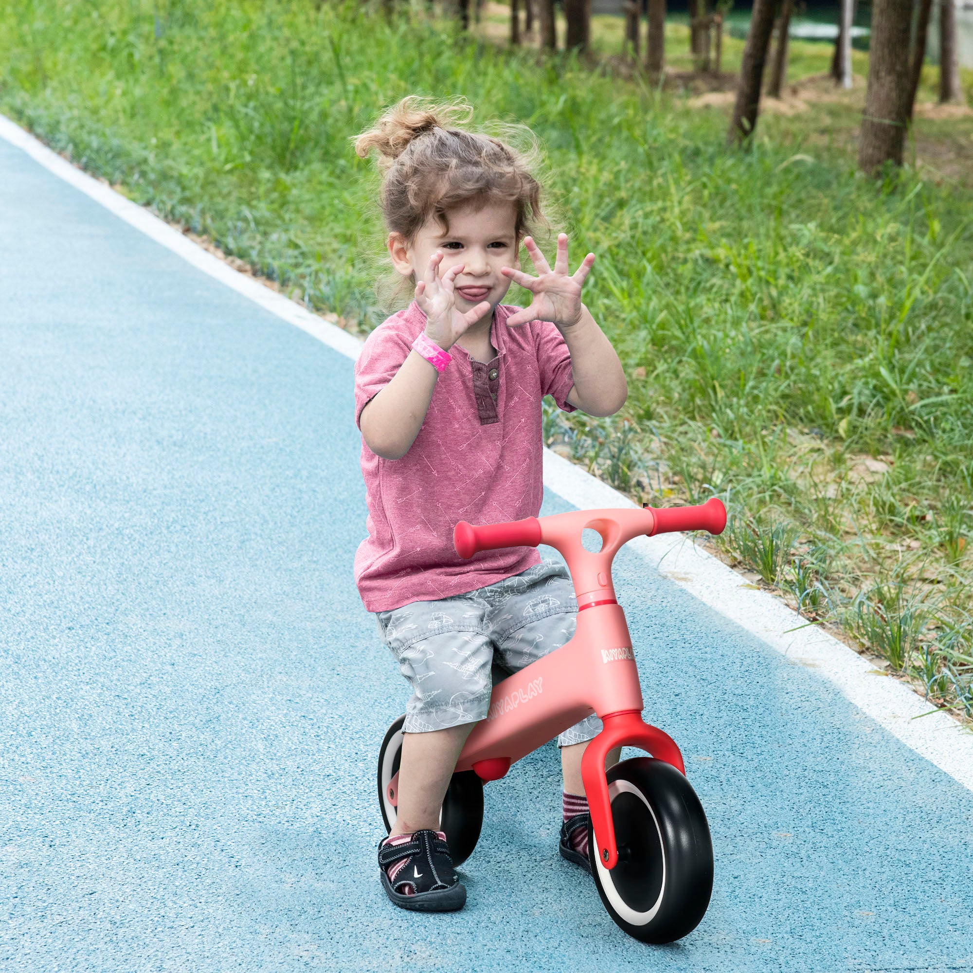 Balance Bike with Adjustable Seat for 1.5 - 3 Years Old - Pink