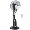 Pedestal Fan with 2.8L Water Mist Spray, 3 Speeds, Timer & Remote Control - Black