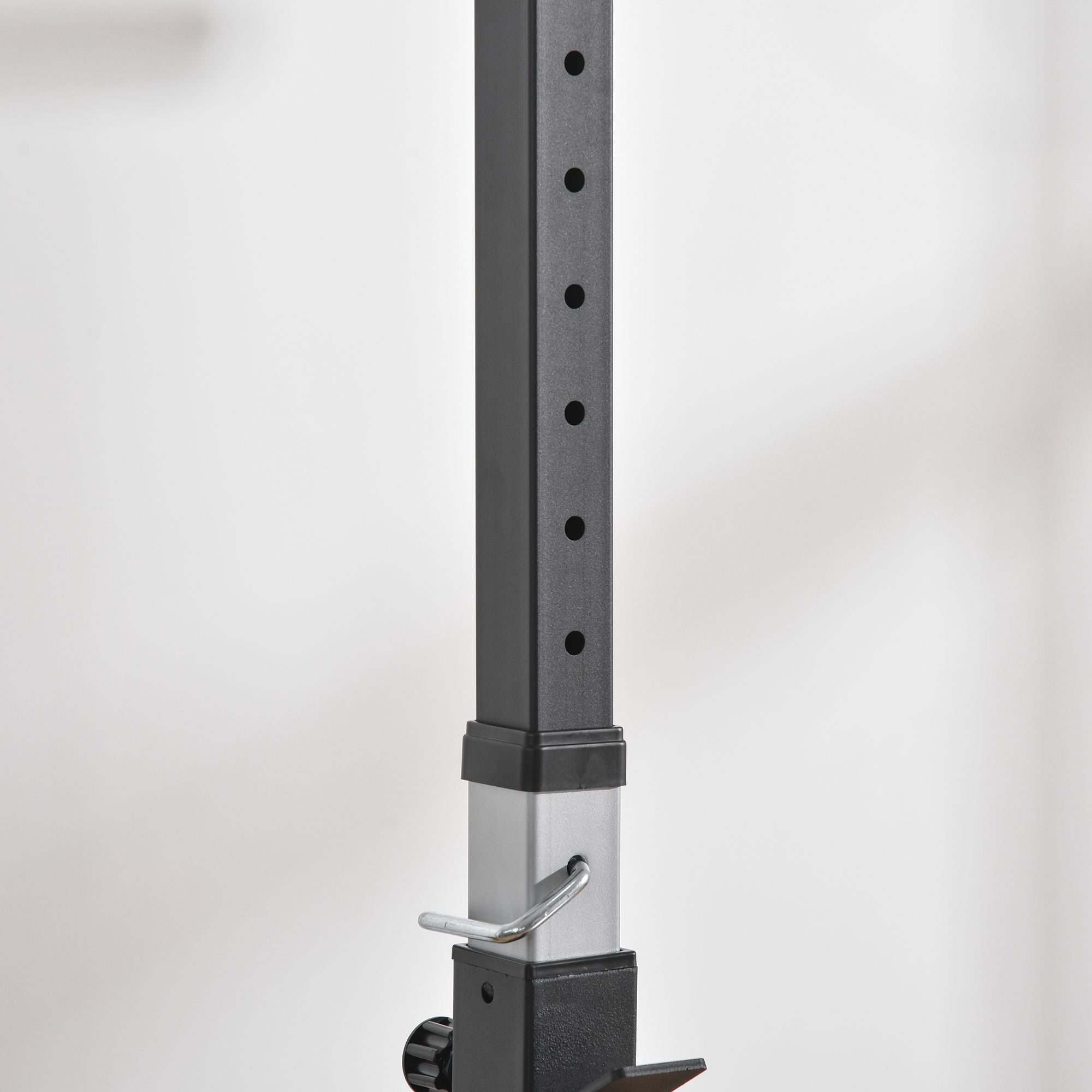 Adjustable Barbell Rack Squat Stand for Weight Lifting Home Gym Training - Silver Black