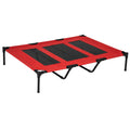 Raised Cooling Elevated Dog Bed with Breathable Mesh X Large 122x92x23cm - Red