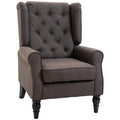 Retro Wingback Accent Chair with Padded Seat - Brown
