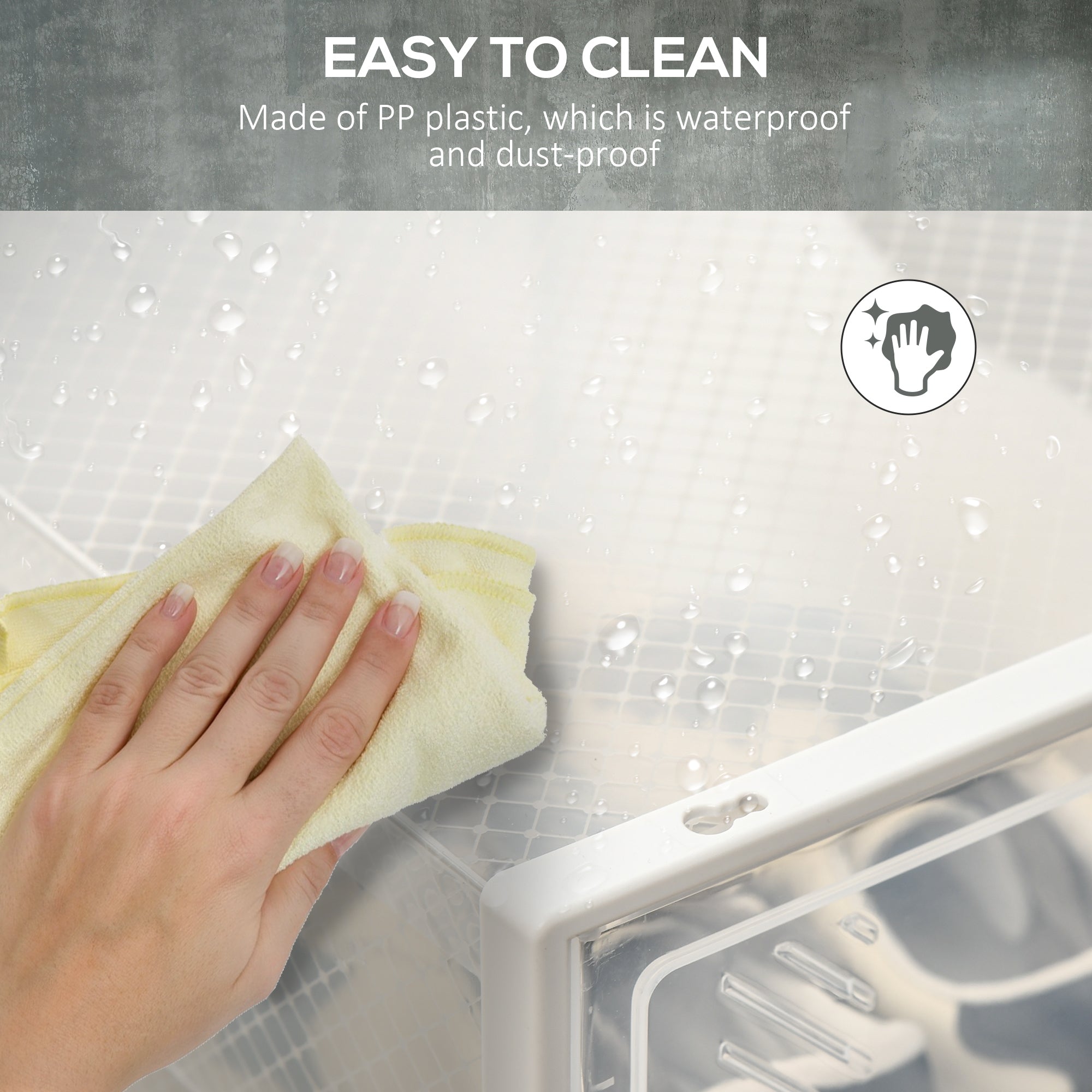 Portable Shoe Storage Cabinet, Cube Storage Organizer for UK/EU Size up to 43 with Magnetic Door for Women/Men, 25 x 35 x 19cm, Clear and White