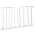 Extra Wide Adjustable Dog Gate with Door 76H x 75-145W cm - White