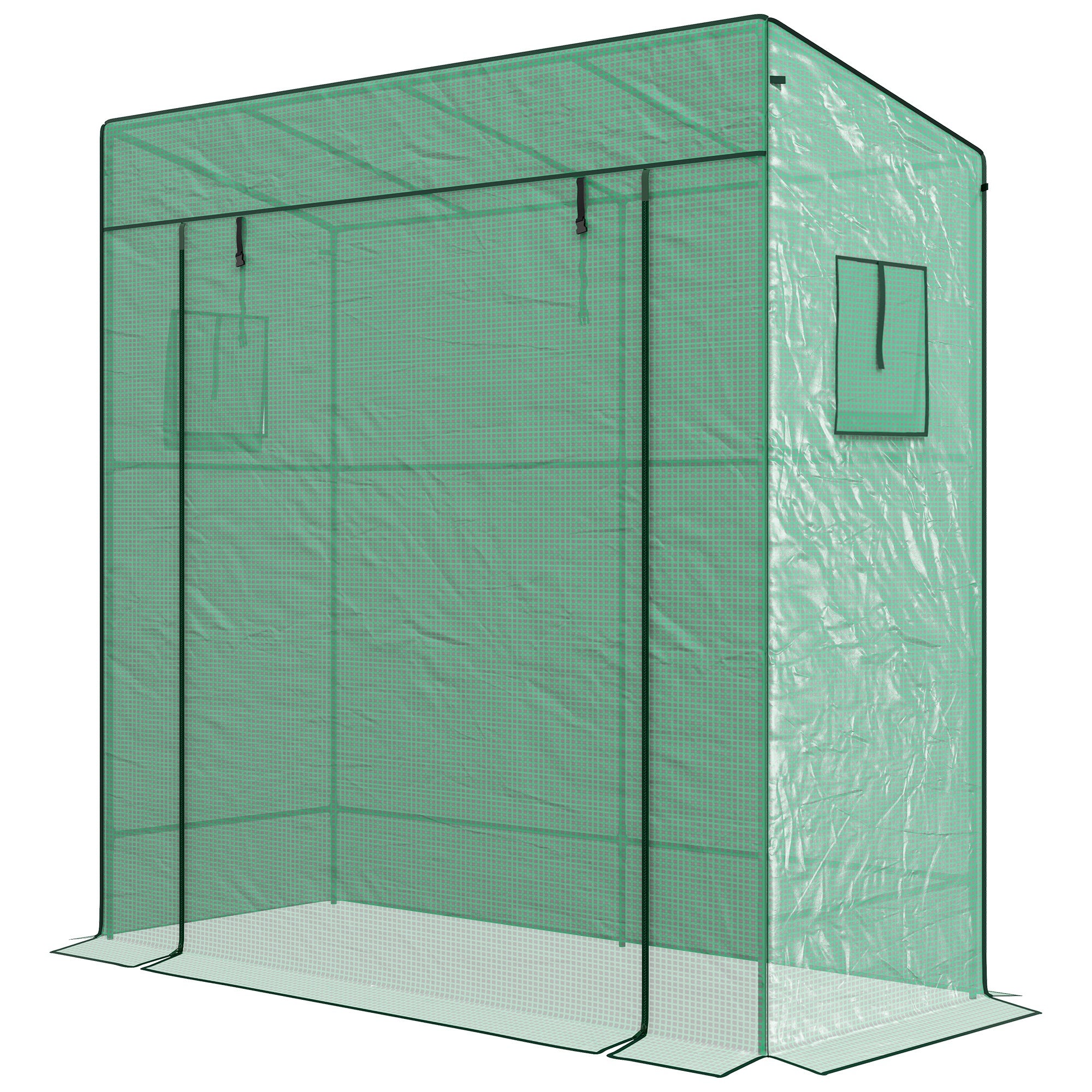 PE Cover Walk-in Outdoor Greenhouse, Green