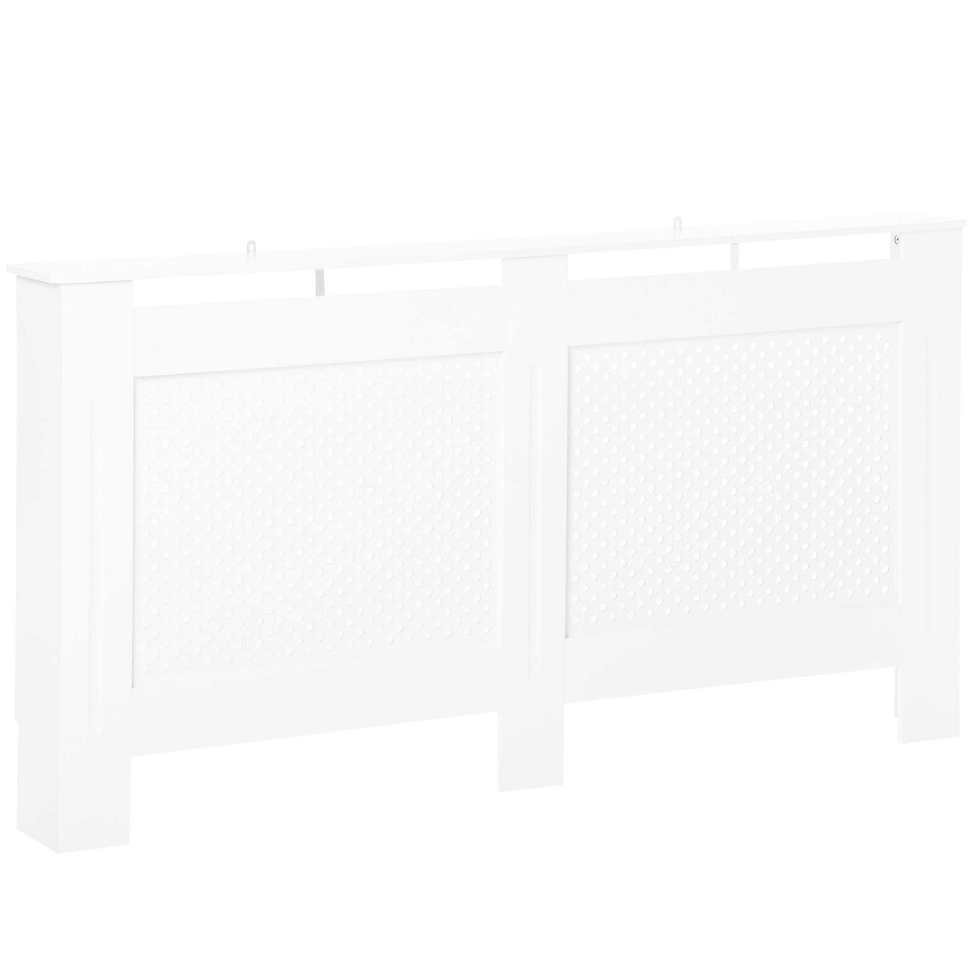 Wooden Radiator Cover Heating Cabinet Modern Home Furniture Grill Style White Painted (Large)