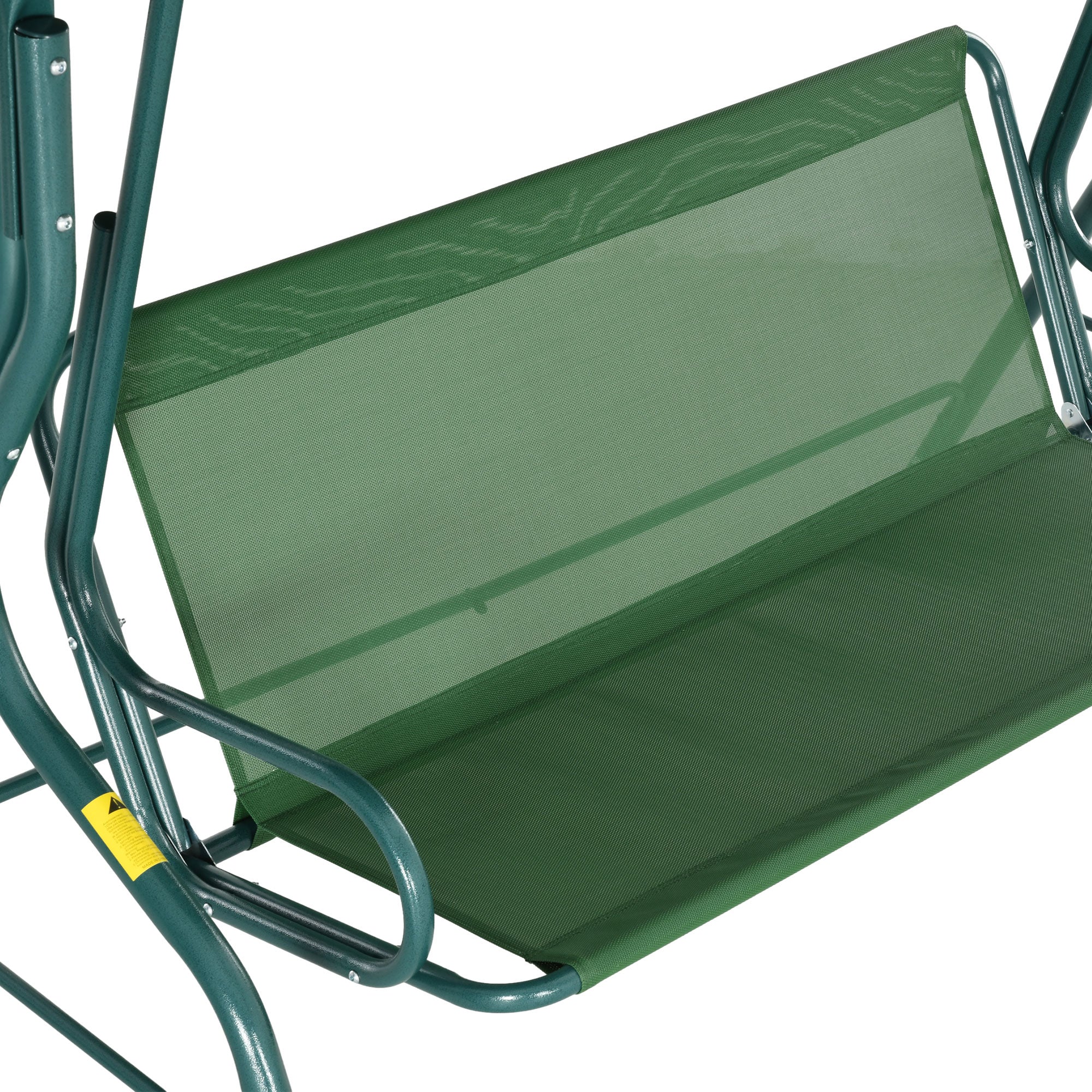 3 Seater Garden Swing Seat Chair with Adjustable Canopy and Metal Frame - Green Stripes