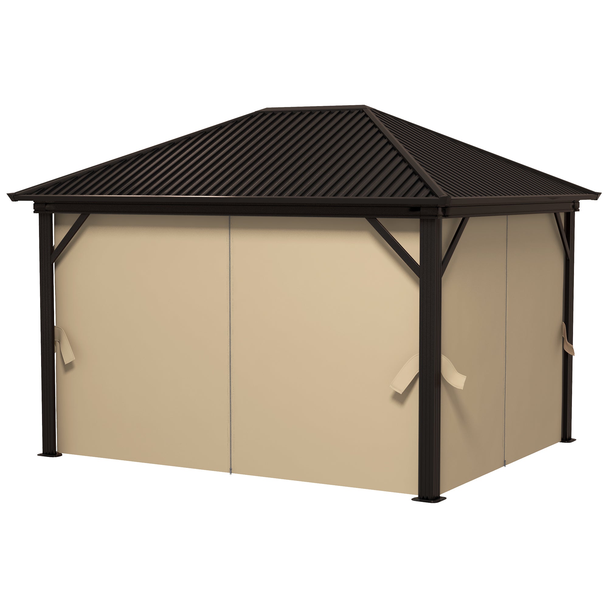 3.6 x 3m Aluminium Frame Hardtop Gazebo, with Accessories