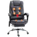 Heated 6-Point Vibration Massage Executive Office Chair with Adjustable Recline, Footrest & Swivel - Dark Grey