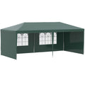 6x3 Metre Outdoor Party Tent Gazebo with Windows and Side Panels - Green