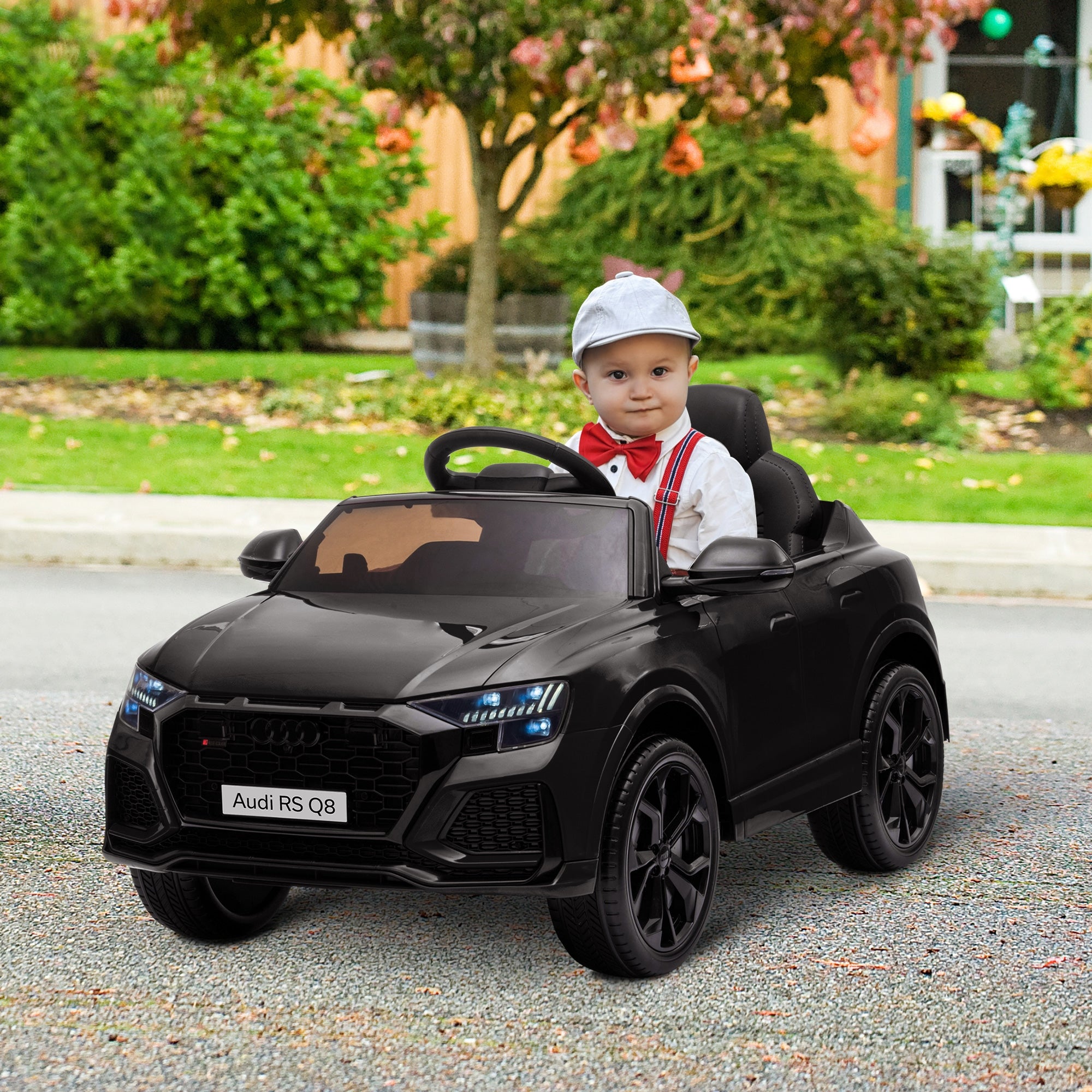 Audi RS Q8 Licensed 6V Ride On Car with Parental Remote Control, Battery-powered Kids Electric Toy, Music Lights, Black