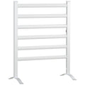Electric 6-Bar Aluminum Towel Warmer with Wall Mount & Freestanding - Silver