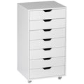 7-Drawer Vertical Mobile Filing Cabinet for Office and Study - White