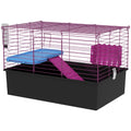 Small Animal Cage with Platform Ramp for Chinchillas, Rabbits, Guinea Pigs 71x46x47 cm - Black