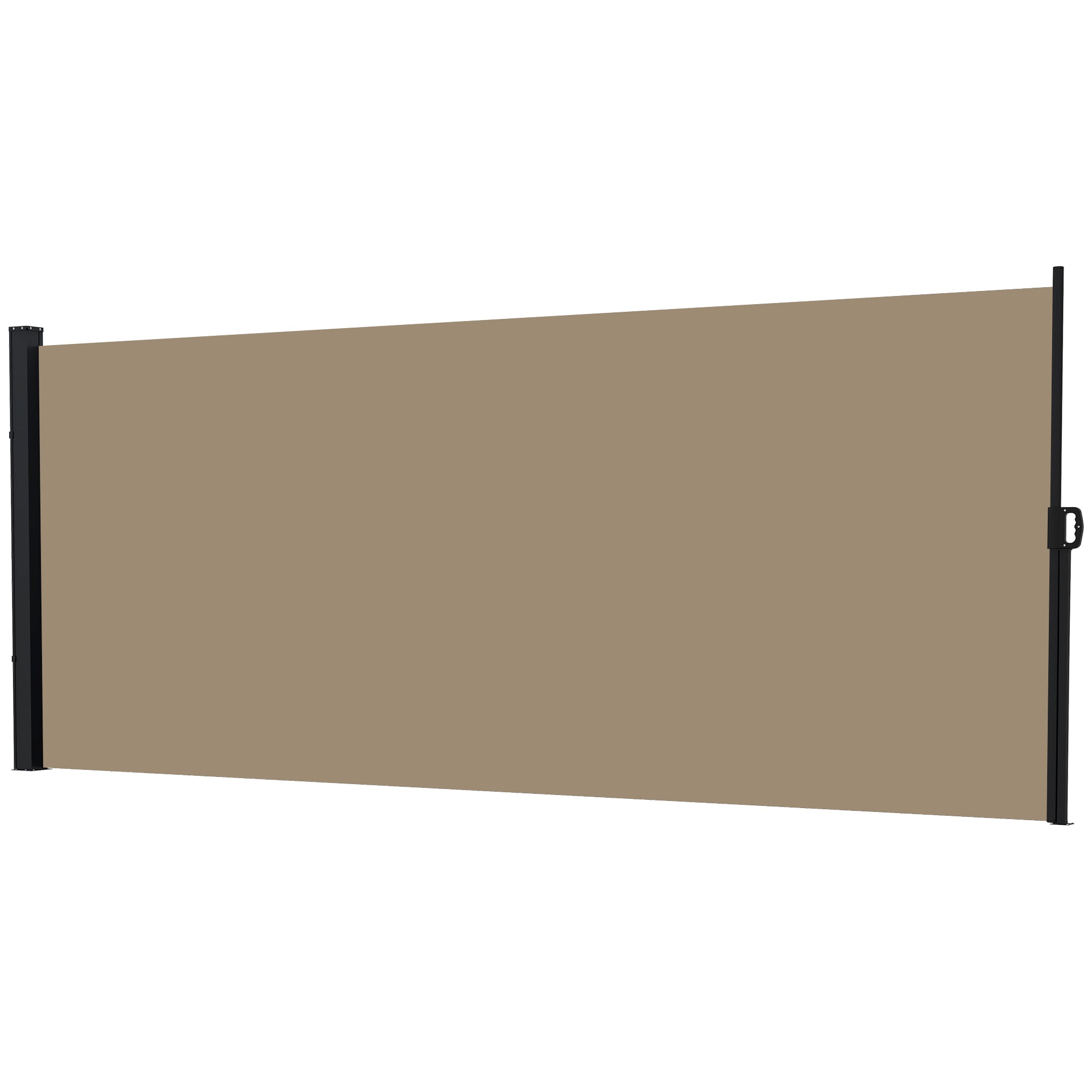 Retractable Outdoor Privacy Screen Awning with UV Protection - Khaki