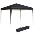 3 x 3m Heavy Duty Pop Up Garden Gazebo Marquee Tent with UV Protection - Black