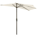 3m Half Round Wall-Mount Umbrella Parasol - White